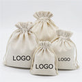 Wholesale Reusable Solid Color Recycled Large Capacity Customized Color Embroidery Custom Printing Logo Cotton Canvas Drawstring