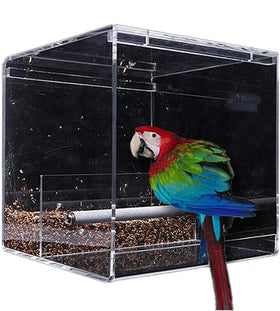 Customized Square clear Pet Container Modern Pretty Acrylic Birdcage