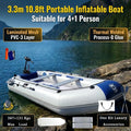 Solarmarine 3.3 M 3 Layer PVC Inflatable Pontoon Dinghy 5 Persons Fishing Rubber Boats Portable Rafts for Sea Water Sports