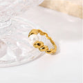 Fashion Minimalist Stainless Steel Twist Ring Waterproof Pvd Gold Plated Dainty Natural Freshwater Pearl Ring for Modern Women