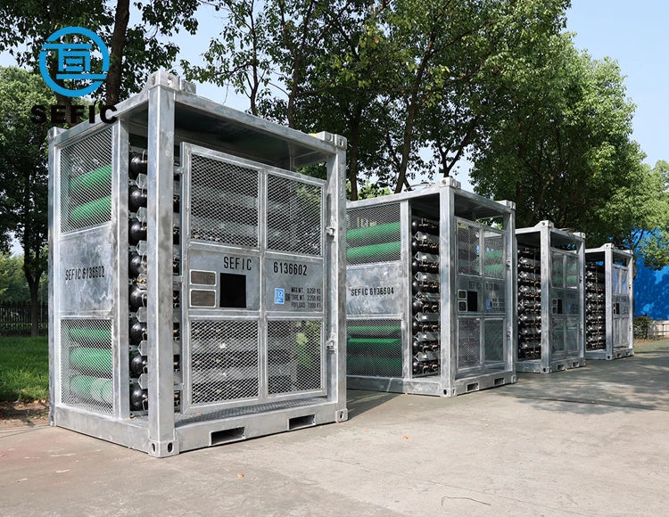 64 Bottle 8x8 Units Industrial Nitrogen Cylinder Rack 50L 232mm Offshore Cylinder Racks