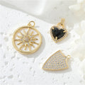 Factory Heart Shield Charms Enamel Drop Oil White Zirconia Diy Jewelry White Color Love Shape Pendants for Jewelry Making