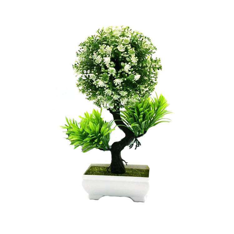 Lifelike- Non-fading Plastic Artificial Plants Bonsai Pot Simulation Flowers Table Decoration Home Ornament