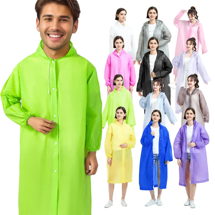 Wholesale Fashion Disposable Qingya PEVA Rain Wear Rain Coats Rain Poncho for Adults Waterproof