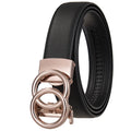 Custom Metal Buckle Automatic Cowhide Leather Women Belts for Dress