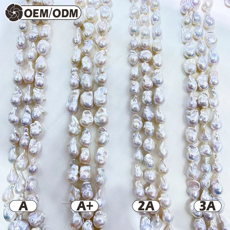 Natural Baroque Style White Freshwater Pearl Loose Pearls 22x15mm AAA Grade NGTC Certified Muses Jewels