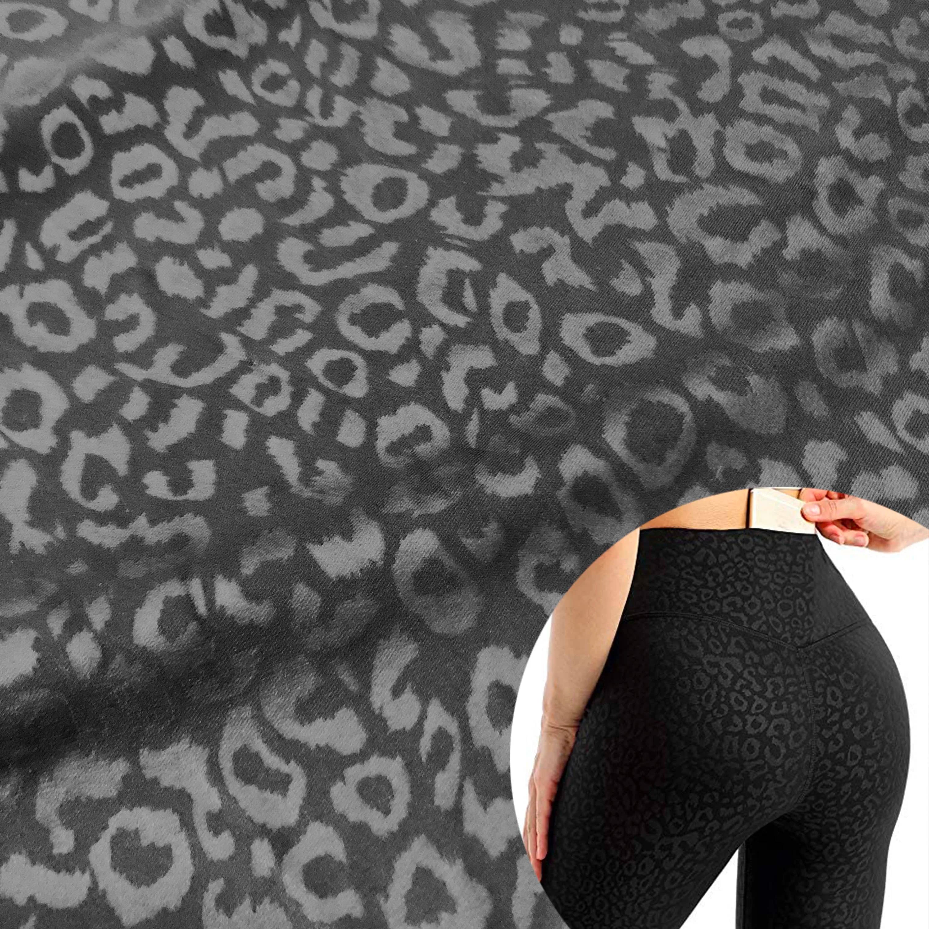 Low Moq Colored Leopard Printed Embossing Pants Fabric with Moisture Wicking Function