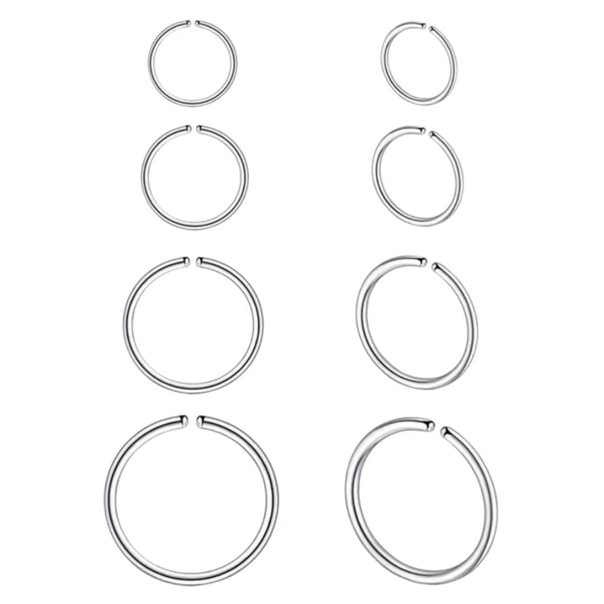 Adjustable 925 Sterling Silver Piercing Circle Nose Rings Ear Rings for Pierced Body Design