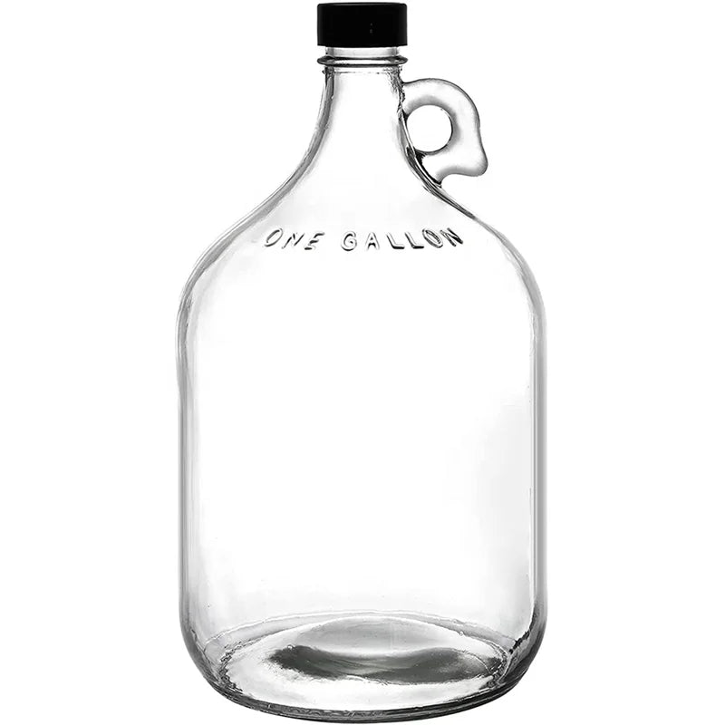 Hot Sale 1 Gallon Glass Water Jugs Plastic Lid Large Capacity Glass Pitcher Jar With Handle