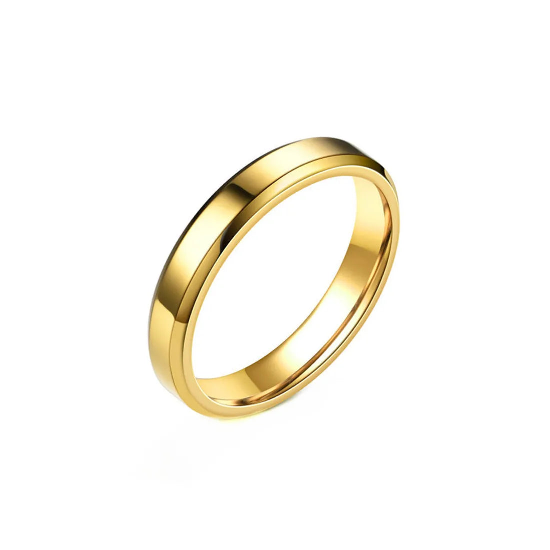 FanYue 4MM Gold Black Blank Custom logo Fashion Popular Couple Rings 316l Stainless Steel Ring