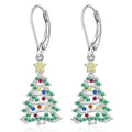 CAOSHI Exquisite Christmas Day Gift for Christmas Tree Design Stars Sparkling Crystal Cubic Zirconia Silver Plated Drop Earrings