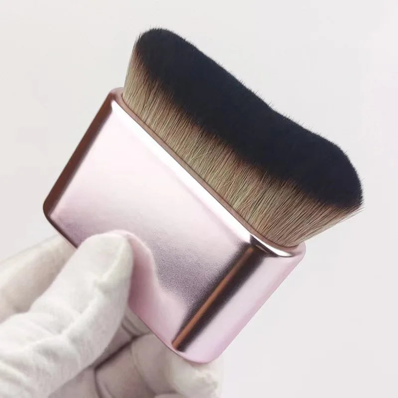Popular Wholesale Gold Makeup Brush Foundation Apply Flat Nail Cleaning Brush Beard Brush