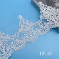 Wholesale Wedding Bridal Embroidery Sequined Floral Lace Trim Ivory LT2492B