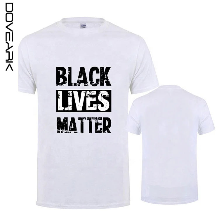 DOVEARK Accept Custom Brand Logo 2025 Black Lives Matter Plus Size Men Short Sleeve O-Neck Tee Shirt