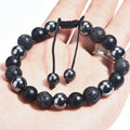 Handmade Men's and Women's Woven Bracelet with Tiger Eye Stone Obsidian and Hematite Agate Beaded Bracelets for Weddings MegaBDM