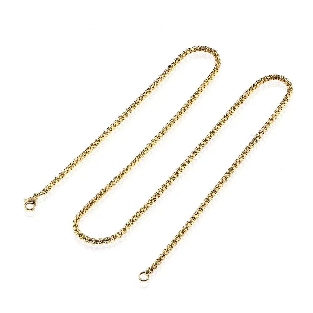 Customized 316L Stainless Steel Rolo Chain Necklace Men Women Jewelry Accessory for Gift Wedding Anniversary Crude Chain Link
