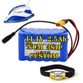 Wholesale Batteries NCM 18650 Cell Rechargeable Customized Electric Iron 11.1V 2.5Ah 3S1P Lithium Ion Headlight Battery Pack
