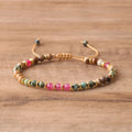 Hot Selling Unisex Handmade Woven Picture Jasper Stone and African Turquoise  Healing Energy Bracelet