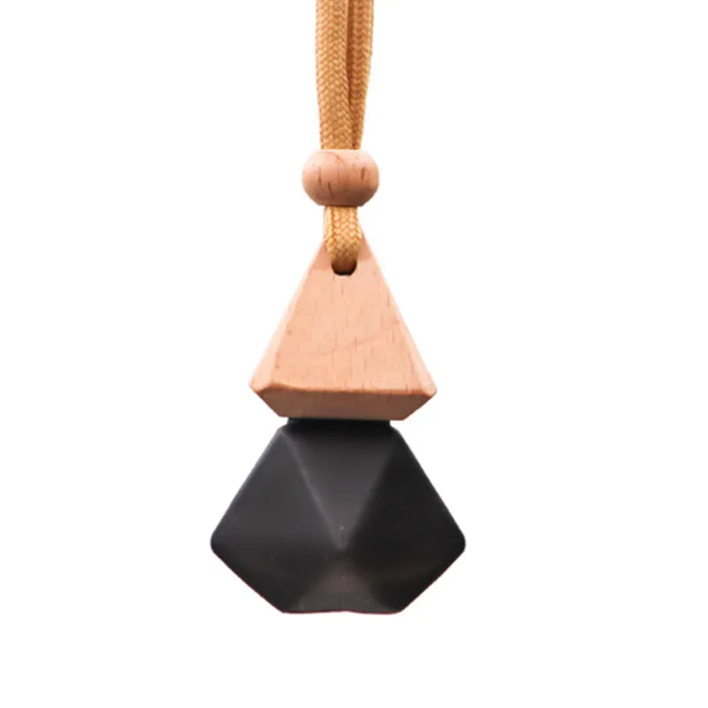 Wholesale 5ml 8ml Wooden Cap Car Perfume Hanging Car air Freshener Cube Car Perfume Bottle  Hanging Perfume Air Bottle