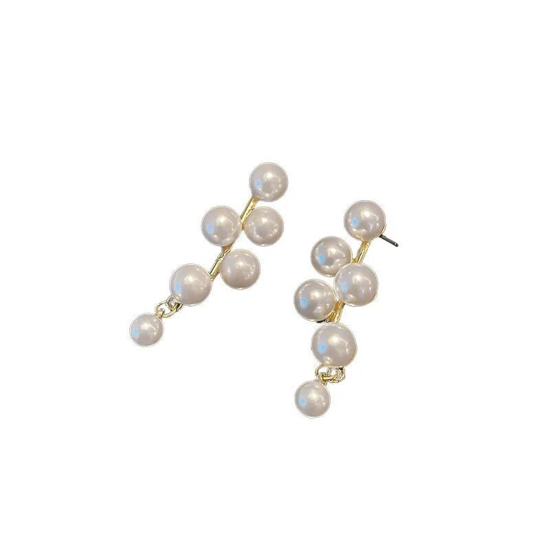 AA01240 Korean Version Small and Fresh Tassel Pearl Earrings Gentle Wild Fashion Earring Temperament Personality Ear Studs