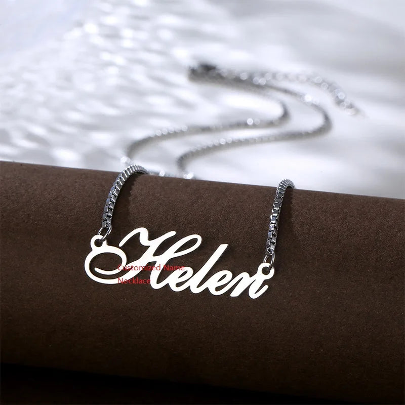 New Fashion Style Personalized Necklace Gold Silver Planted Charm Jewelry Custom Name Necklace