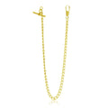 Stainless Steel Gold Single Albert T Bar Pocket Watch Chain - Fashion Accessory Chain