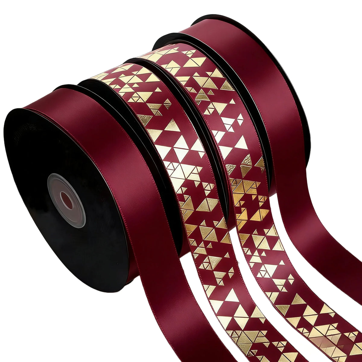 Satin Printed Custom Roll Gift Ribbons Customize Gold Silver Foil Puff Silk Grosgrain 4cm Ribbon logo Polyester Ribbon Spool