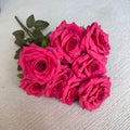 Novel Design Autumn Dusty Rust Blue Silk Rose Artificial Flowers Bouquet for Wedding Home Decoration