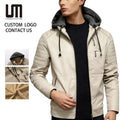 Custom Brand Logo Fashionable Wholesale Winter Men Hooded Motorcycle Coat Casual Jackets