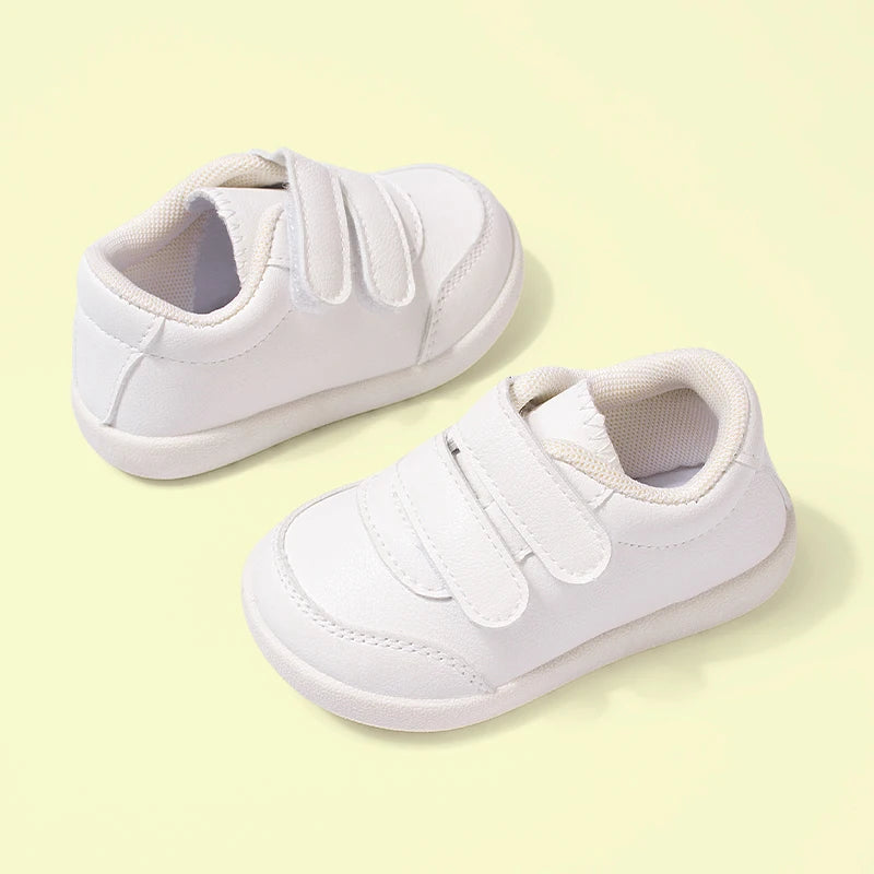 Wholesale Hot Selling Kids Daily White Black Solid Flat Sneakers Children Lightweight Soft Casual Shoes