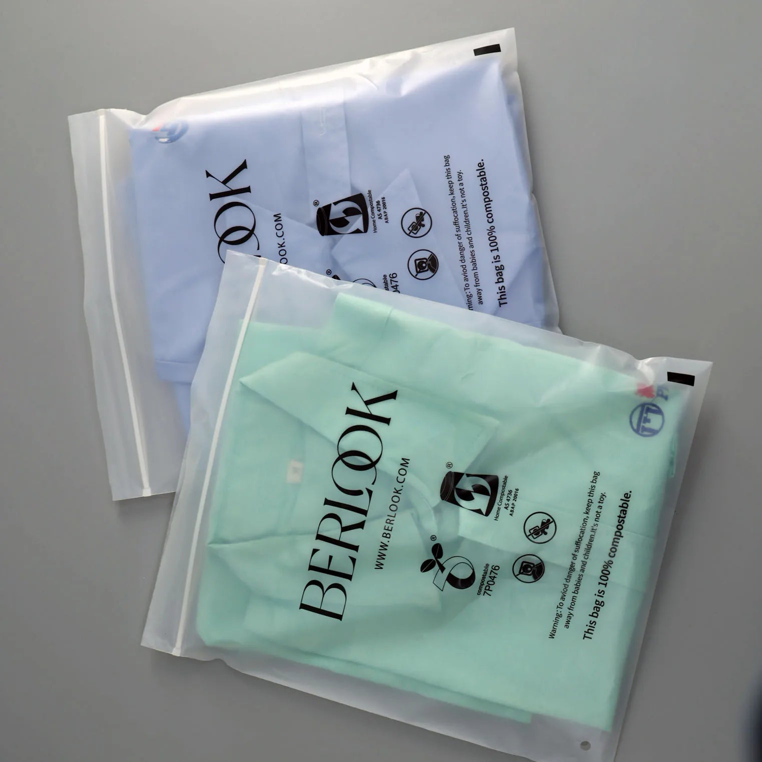 Clear Clothing & Cat Food Bags Ziplock 100% Biodegradable Eco-Friendly Soluble Cornstarch Plastic Bags With Logo