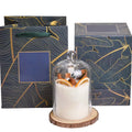 Glass Cover Soy Wax Aromatherapy Candles Handmade Dried Flowers Aesthetic Scented Candles Wedding Home Christmas Gift
