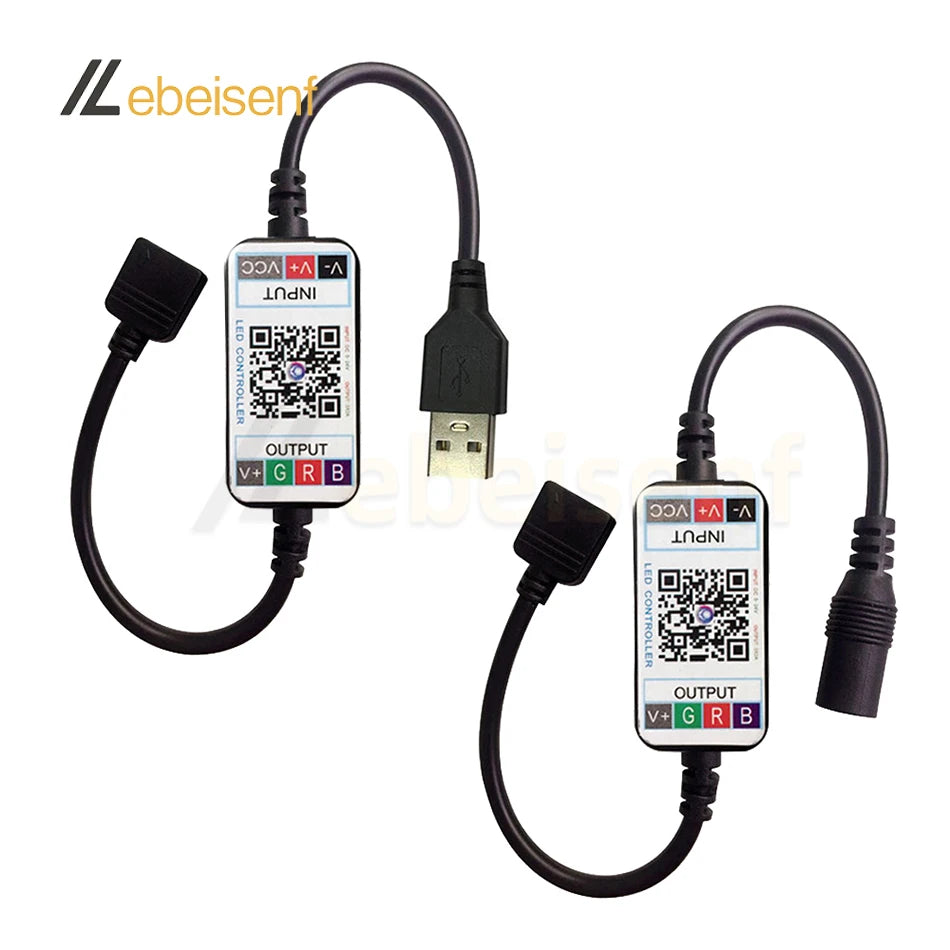 4-Pin RGB LED Strip Controller USB DC 5V-24V 6A Constant Voltage PWM 4-Wire 3-Channel Smart Remote Control Dimmer APP Control