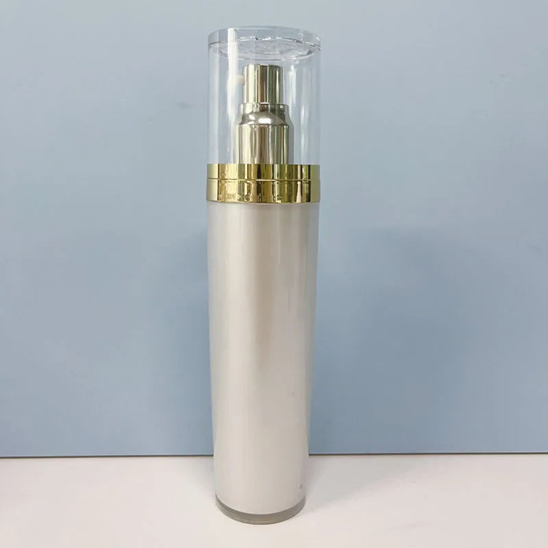 Deluxe 100ml White Emulsion Plastic Bottle High-grade Cosmetics Packaging Skin Care Press Type Acrylic Bottle