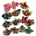 Wholesale Vintage Handmade Fabric Earring Jewelry Personality Bohemian Leopard-print Floral Tassel Earring for Women