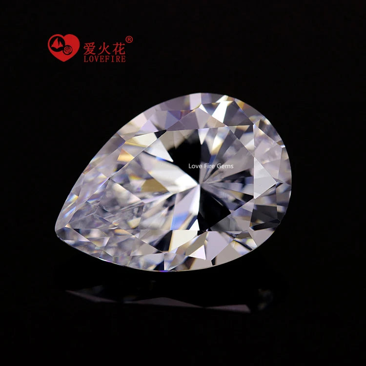 Professional Making 5a in Stock Pear Cut Synthetic Cz Stone All Size Loose White Cubic Zirconia