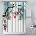 3D Printed Chinese Style Flowers Birds Fish Landscape Waterproof Polyester Bath Curtain Bathroom Accessories Shower Curtains