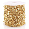 Factory Wholesale 0.4mm Line Diameter Hollow Beads Link Chain Roll Stainless Steel Silver Gold Chains by Meter for Jewelry