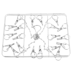 Cheaper Stainless Steel Multi-Functional Square Drying Rack Windproof Hook Clip Laundry Socks Hanger for Clothes Drying Rack