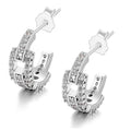 Fashion White Gold Plated Brass CZ Diamond Stud Earrings Bling Iced Out Silver Earrings Women Charms Hip Hop Jewelry
