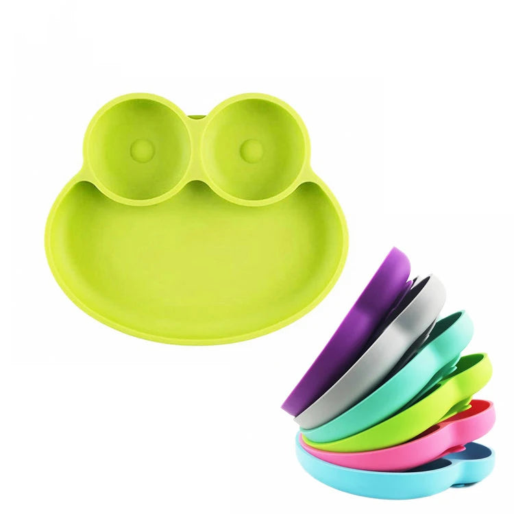 New  Hot Safe Fairy Tale Fun Design Easy to Clean Frog Silicone Children's Tray Suckers BPA-Free for Meals