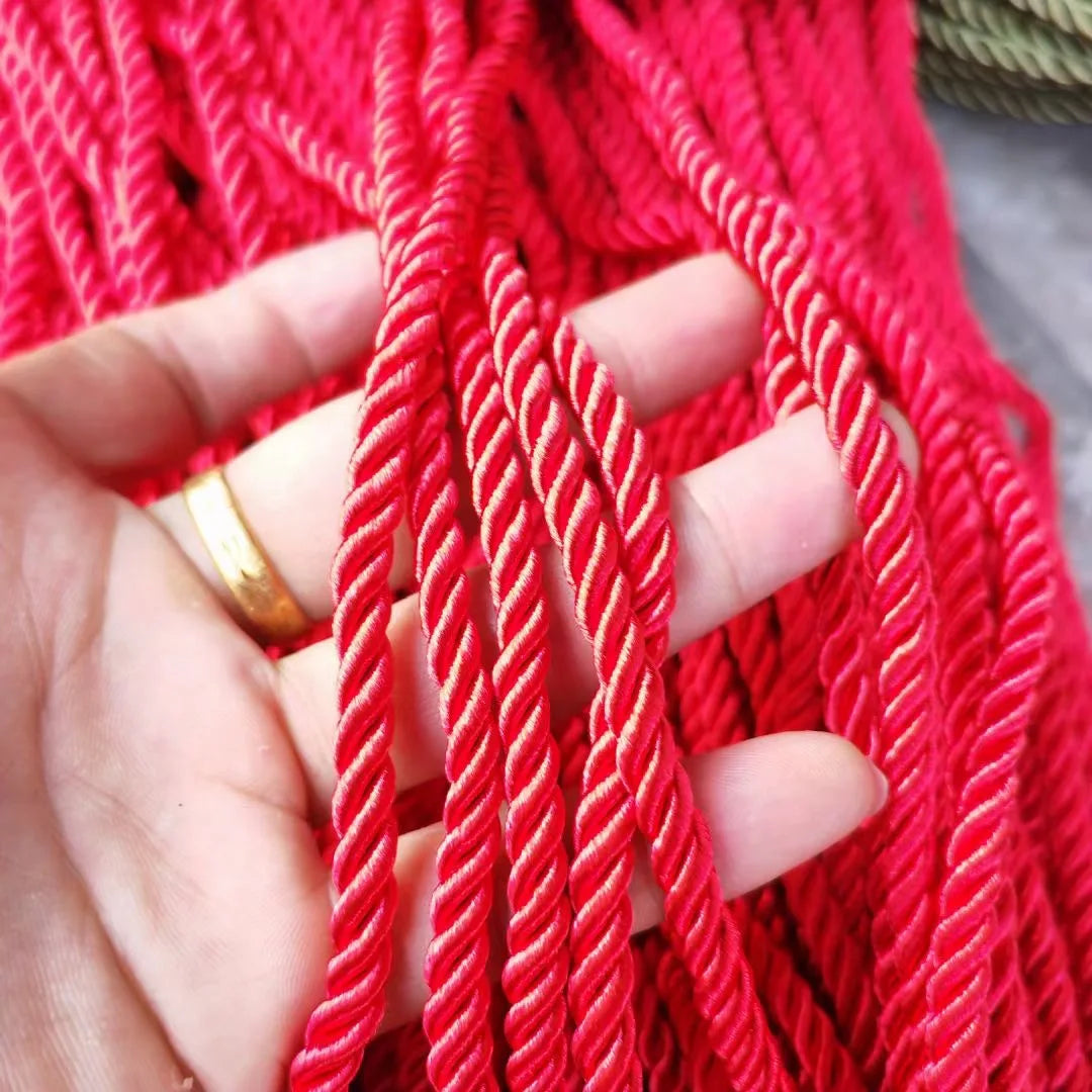 Factory Wholesale Draw Cord 3 Strands Shinny Polyester Decorative Twisted Cord