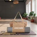 Personalized Yoga Mat Tote Pilates Bag Canvas Yoga Bag with Mat Carrier Pocket for Women Pilates Gym
