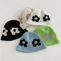 Colorful Knitted Bucket Hats Floral Crochet Bucket Hats Hand Made Crochet Cap Knitting Cap