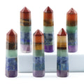 7 Chakra Crystal Points 6 Faceted Wand Point Gemstone for Healing Stones Gifts Rainbow Crystal Tower Meditation Home Decor