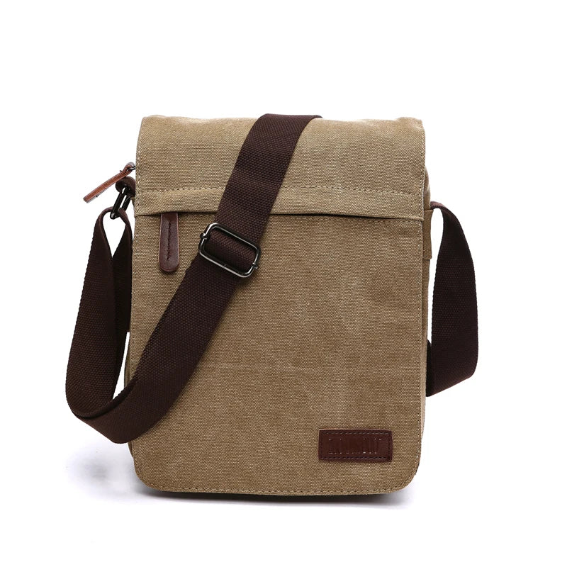 Wholesale Custom Shoulder Bag Fashionable Vegan Canvas Messenger Bags Men's Messenger Crossbody Bag