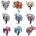 Wholesale Elephant Animal Retractable ID Badge Reel Rhinestone Decorated with Alligator Clip Nurse Gift Accessory