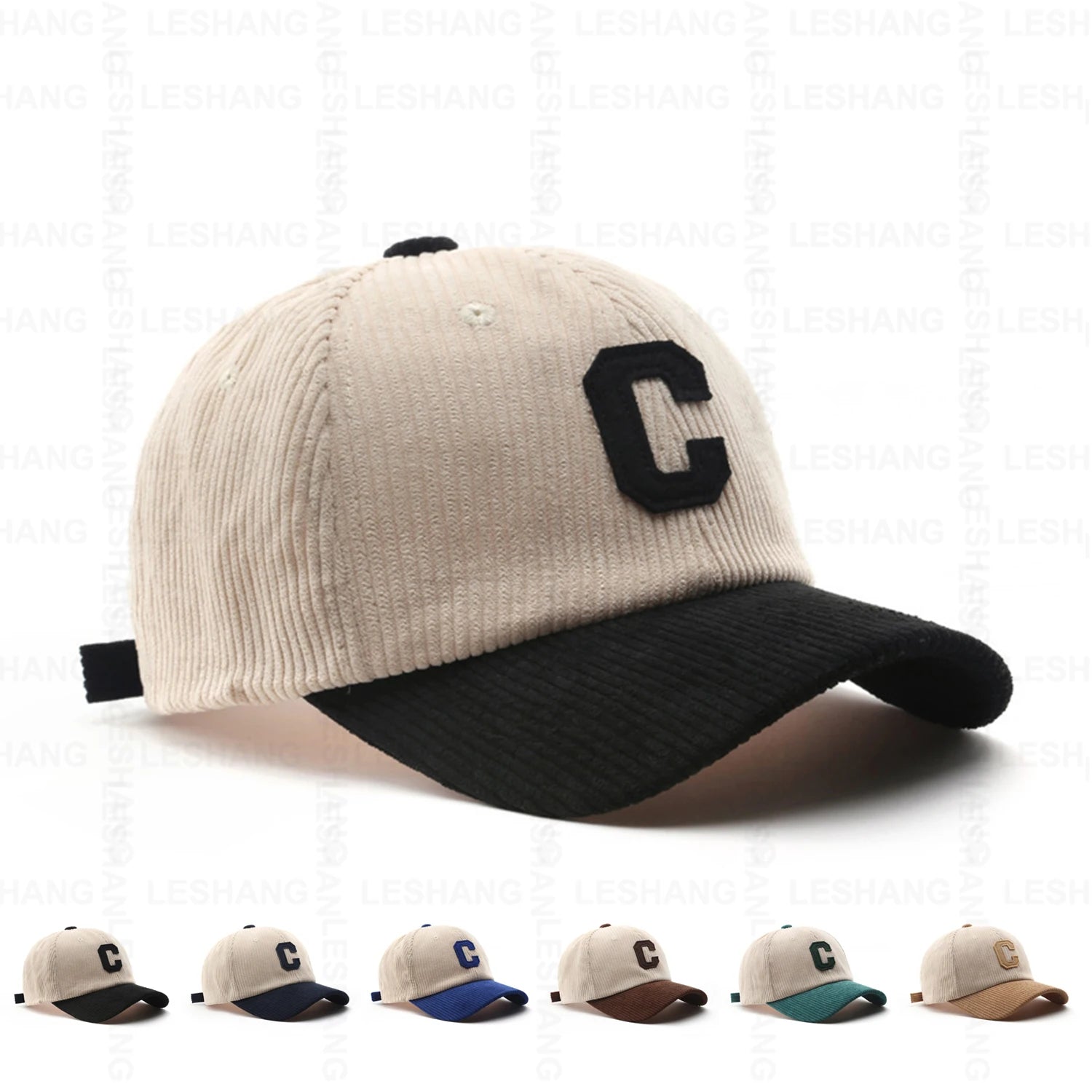 New Arrival Two Tone Corduroy Baseball Cap Custom Embroidery Logo Plain Curved Brim Gorras 6 Panel Corduroy Dad Hats