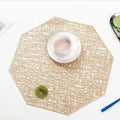 Washable Wipeable Non-Slip Heat Insulation Octagonal Hollow Out Mats Kitchen Table Placemat