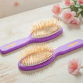 2024 New Premium Pet Cushion Brush for Cats and Dogs with Gold-Plated Pins and Wooden Handle Recommended by Groomers